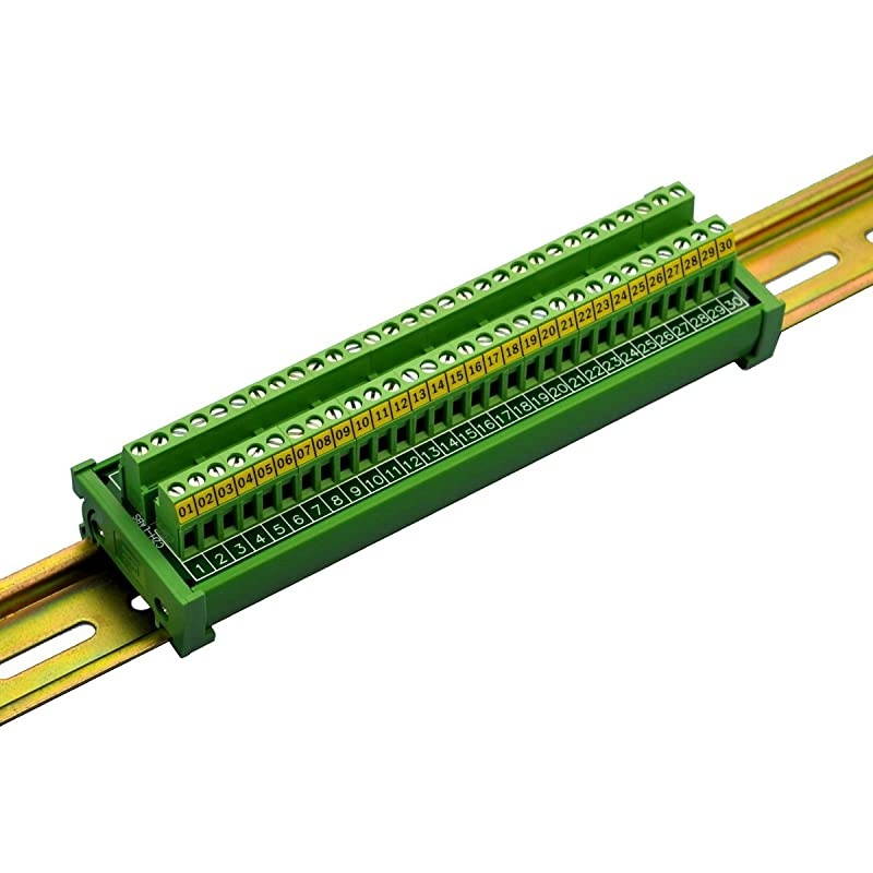 DIN Rail Mount 30 Position 24A 400V Screw Terminal Block Distribution Module