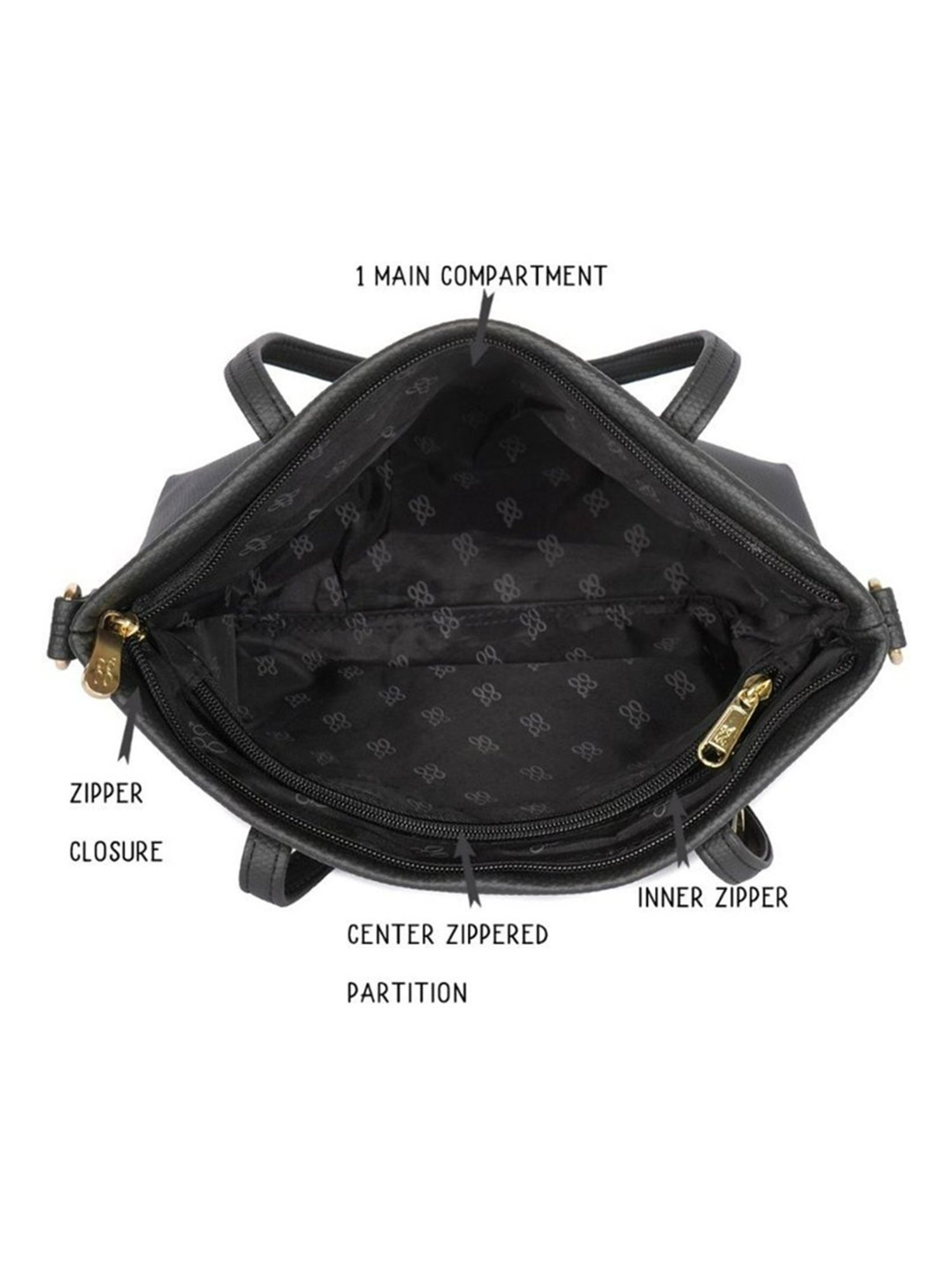 Baggit Black Textured Handbag