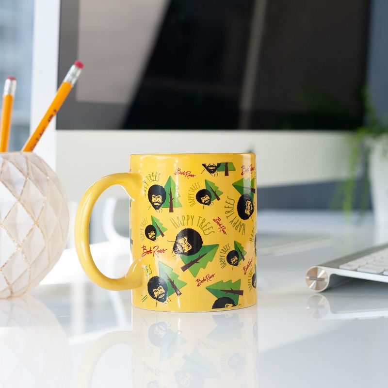 Surreal Entertainment Bob Ross Collectibles | Bob Ross Happy Trees Mug | Yellow