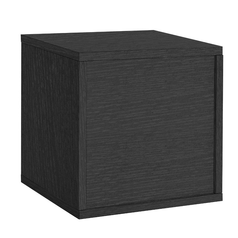Way Basics Stackable Eco Cube Storage Cubby Organizer Black Wood Grain