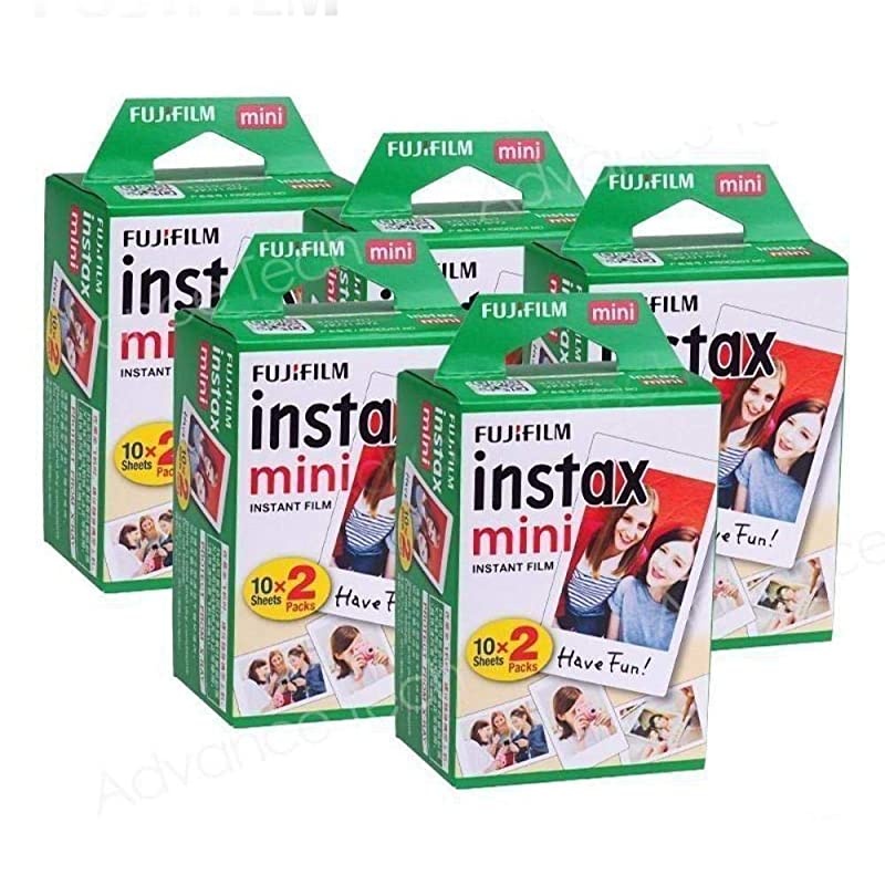 Instax Mini 100 Film for Fuji 7S 8 25 50S 90 300 Instant Camera, Share SP-1 White, Pack of 5