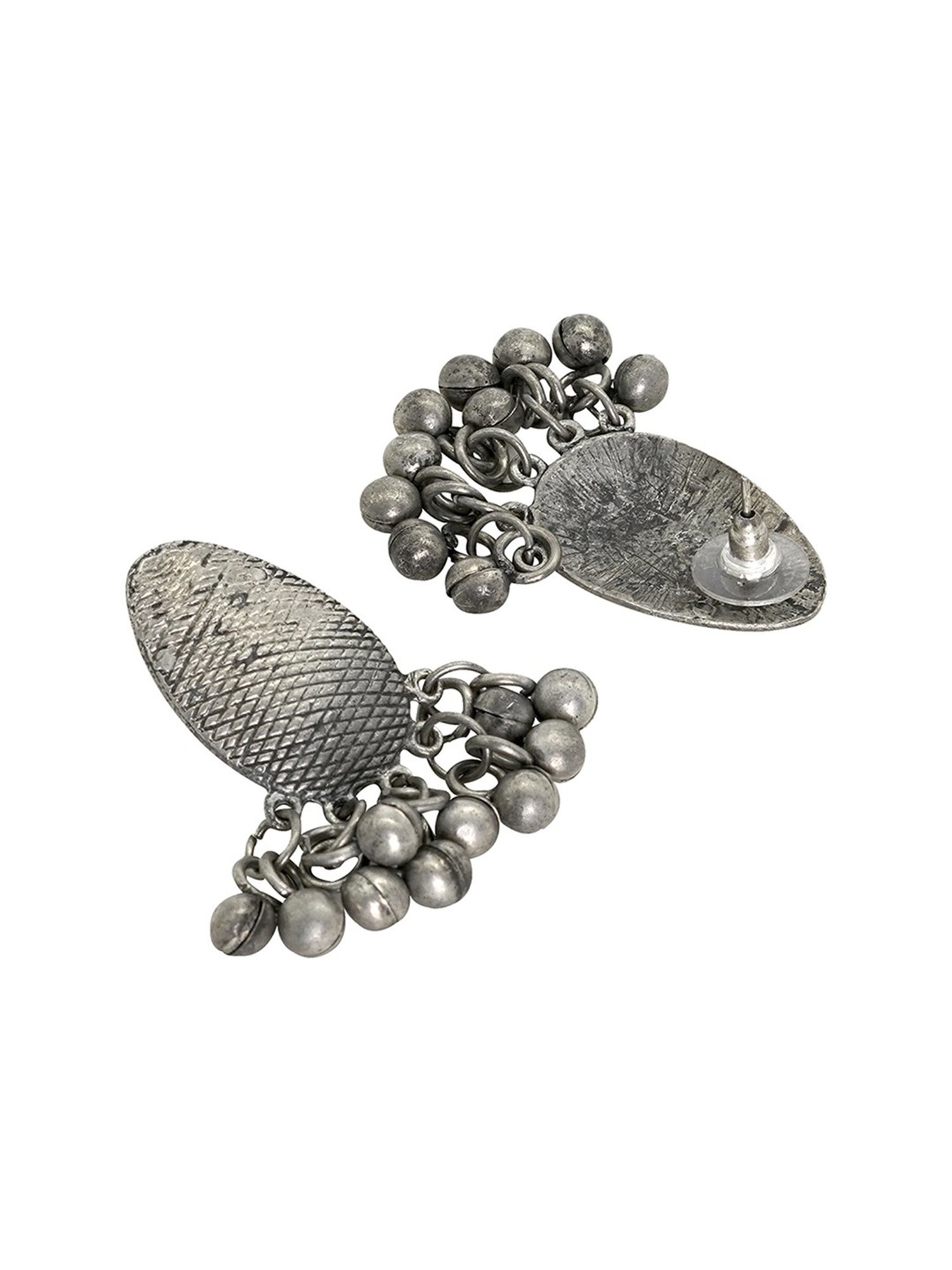 Teejh Bimala Sliver Oxidized Ghungroo Necklace & Earring Set