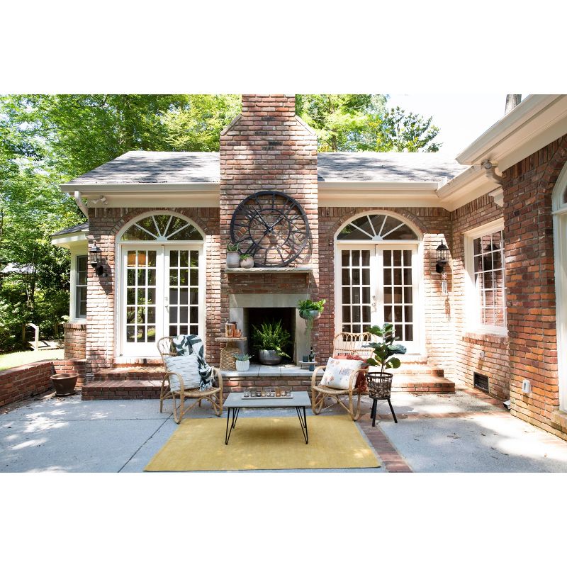 20" Metal Cut Out Roman Numeral Wall Clock Black - Patton Wall Decor