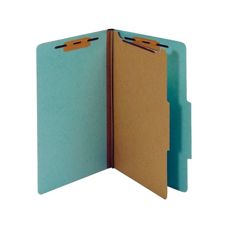 Staples Classification Folders 2/5-Cut Top Tab Lgl 1 Div Lt Blue 20/BX 614433