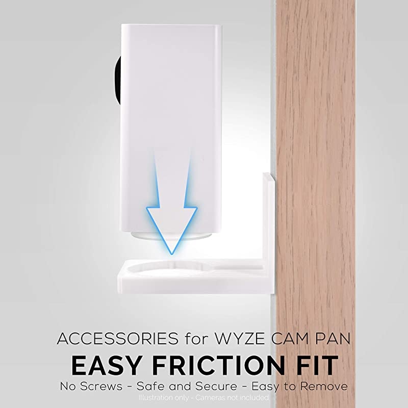 Screwless Wall Mount Kit for Wyze Cam Pan VHB Stick On Easy to Install Full Tilt amp Pan Function No Mess No Drilling Strong Adhesive Mount by  White