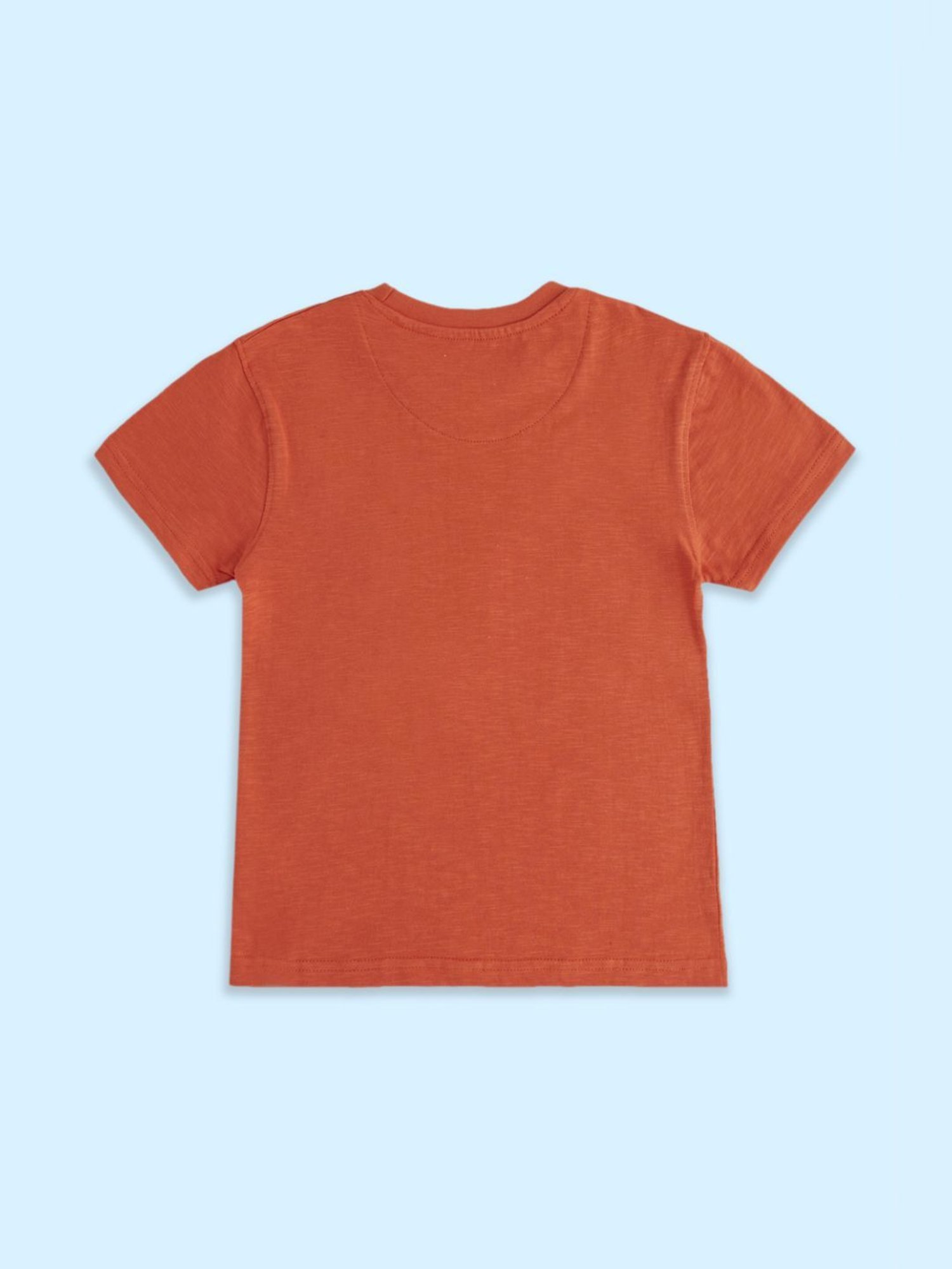 Pantaloons Junior Rust Cotton Printed T-Shirt