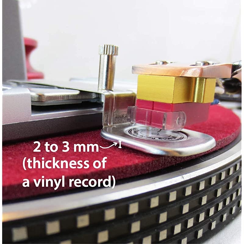 RecordLevel Turntable Stylus Tracking Force GaugeScale 0005g Resolution Measures VTF at Correct LP Record Level Height 2 mm to 3 mm Color Silver
