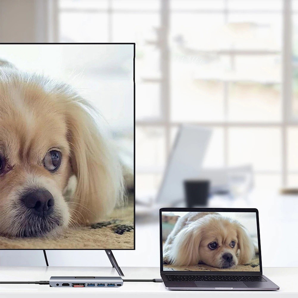 USB-C Multimedia 4K HDMI USB Charging Adapter for MacBook with Pass Thru Charging, Space Gray (K181-1041-SG4I)