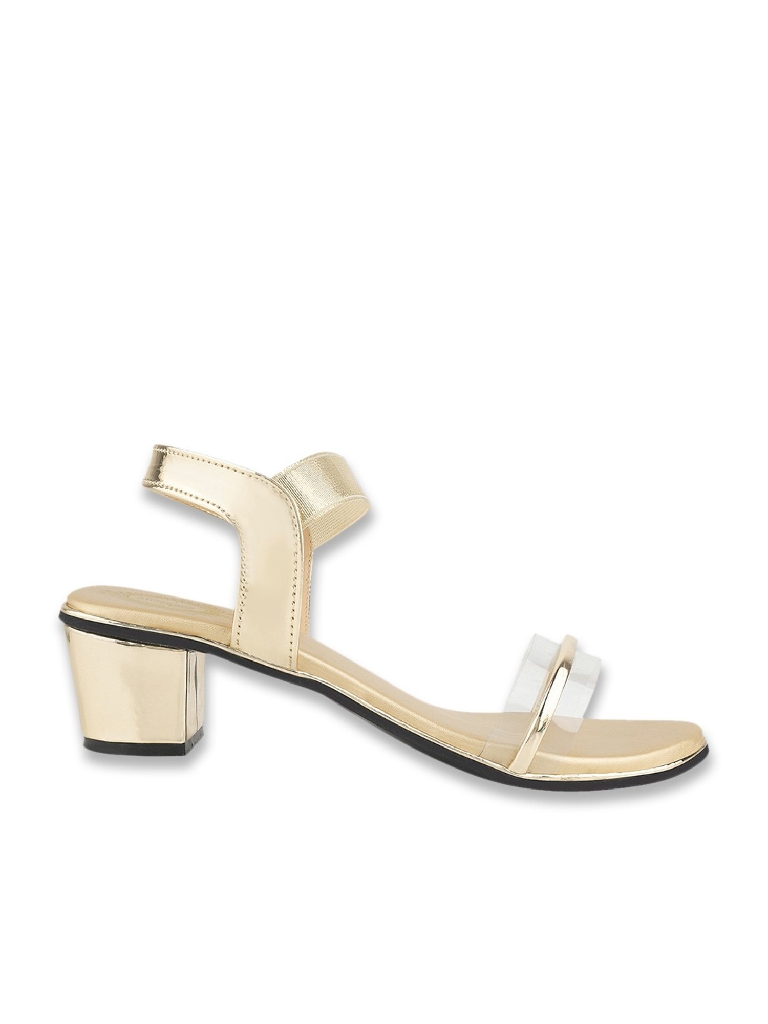 Shoetopia Women's Gold Ankle Strap Sandals