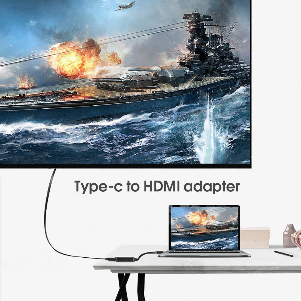 USB C to HDMI 4K Video Adapters, Type-C to HDMI Adapter Compatible with New Generation of Notebooks, Mobile Phones, Tablets, etc.