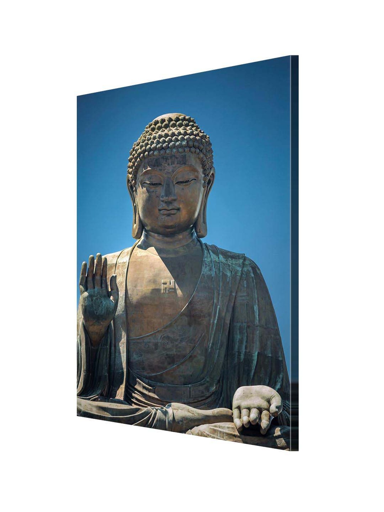 999store Blue & Grey Buddha Of Po Lin Monastery Canvas Painting