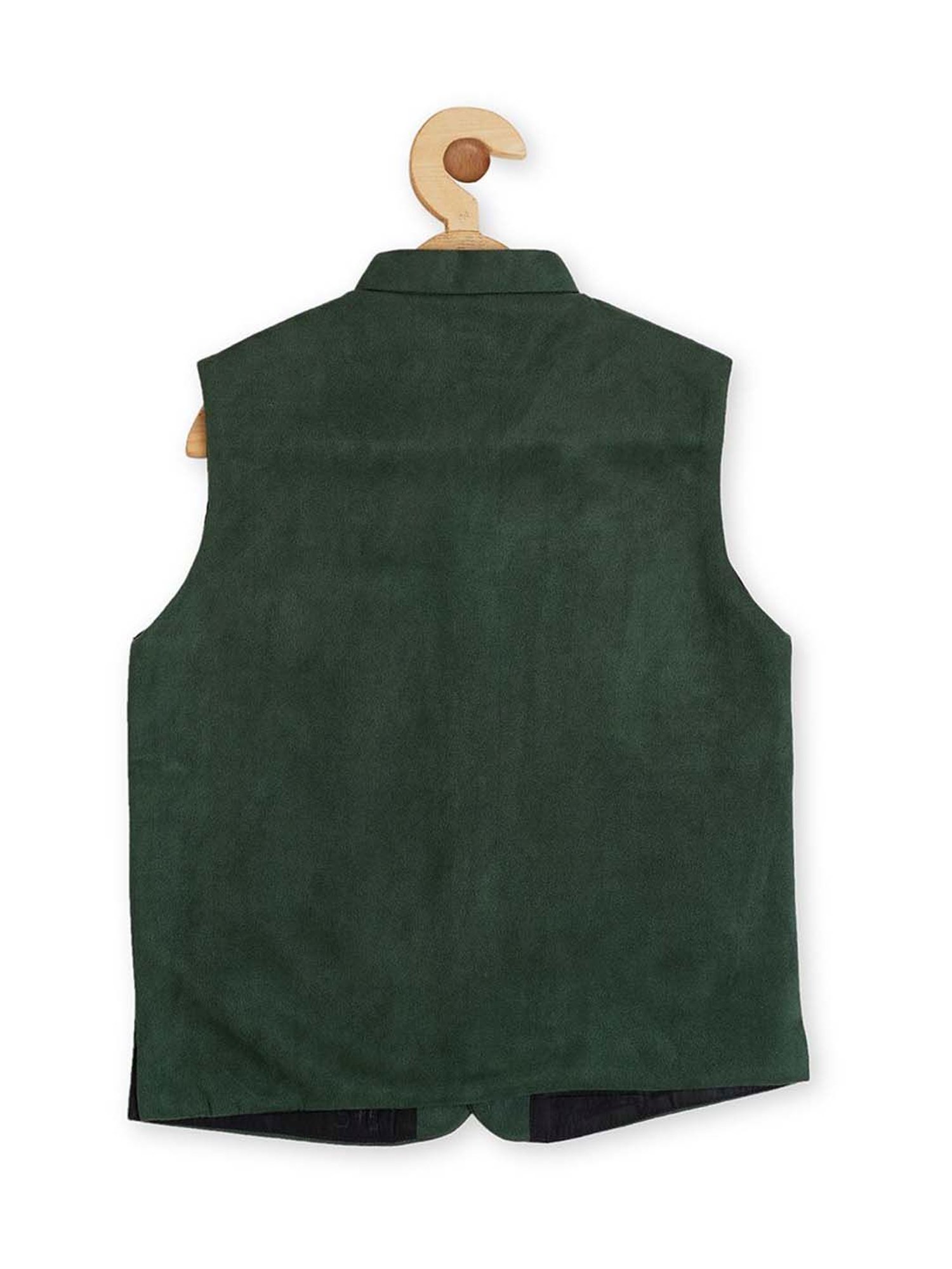 Cavio Kids Green & Off-White Cotton Regular Fit Shirt Set