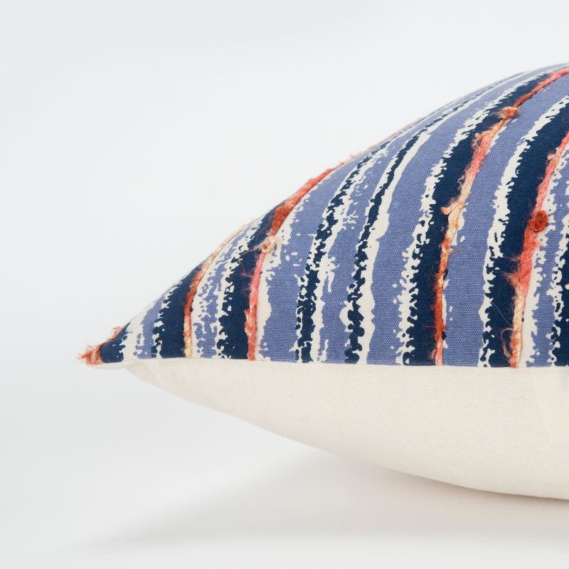 Stripe Decorative Filled Oversize Square Throw Pillow Blue - Rizzy Home