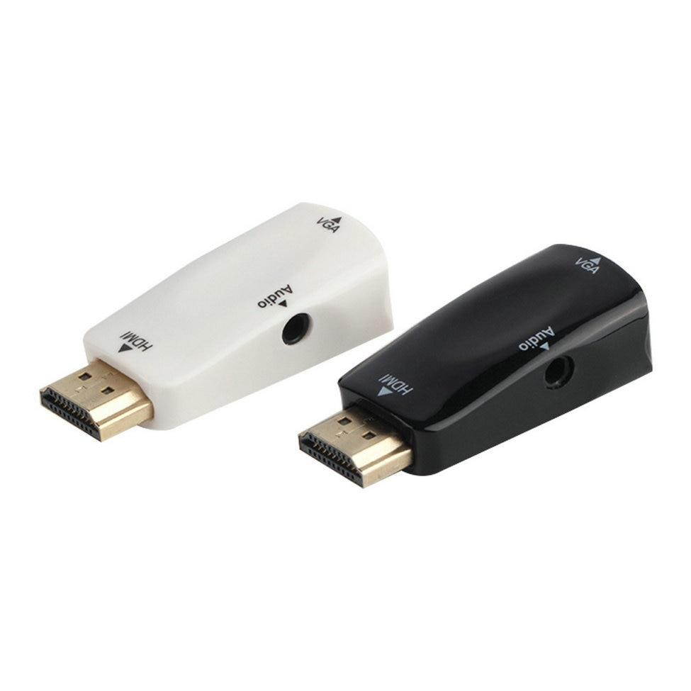 HDMI Male To VGA Female Converter Box Adapter With Audio Cable For PC HDTV PromotionHot  Arrival