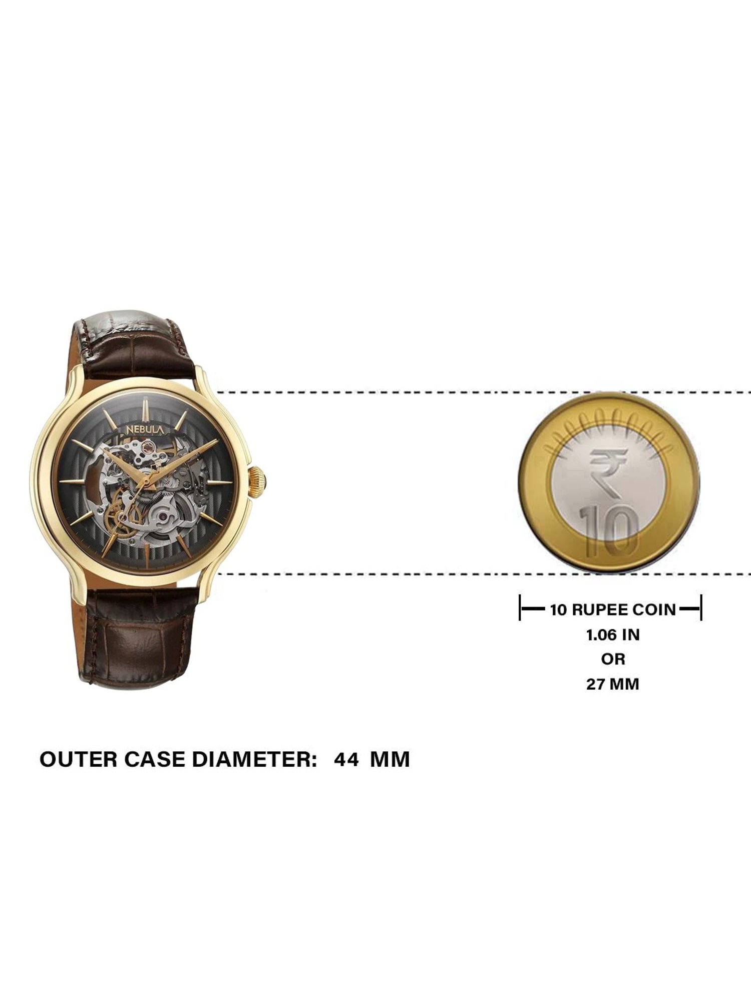 Nebula 5074DL01 Art Deco Skeleton Automatic 18 Karat Solid Gold Watch for Men