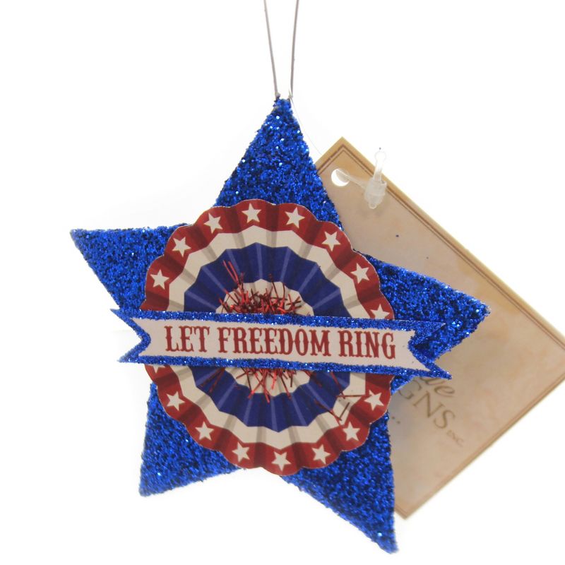 Patriotic 4.75" American Glitter Star Ornament Flag Usa Banner