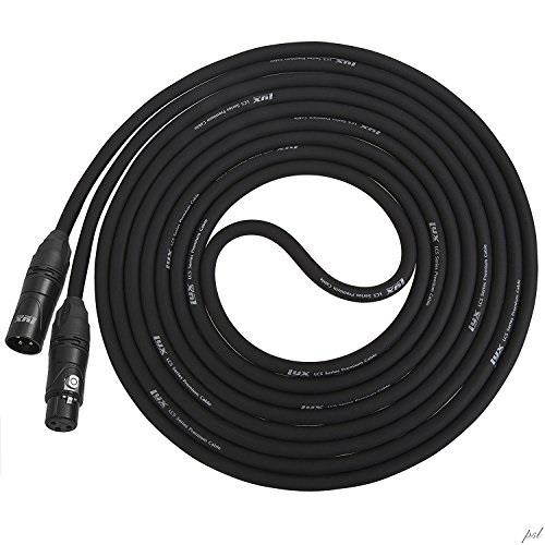 lyxpro balanced xlr cable 30 ft premium series professional microphone cable, powered speakers and other pro devices cable, black