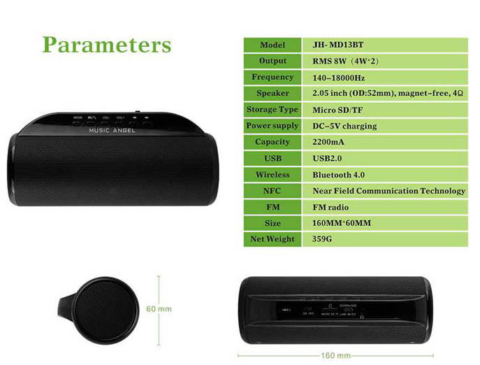 Hi fi bluetooth speaker with am fm radio loudspeaker oem speakers
