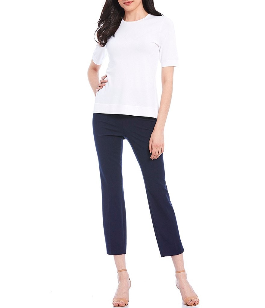 Investments Petite Size Signature Yarn Short Sleeve Crew Neck Top