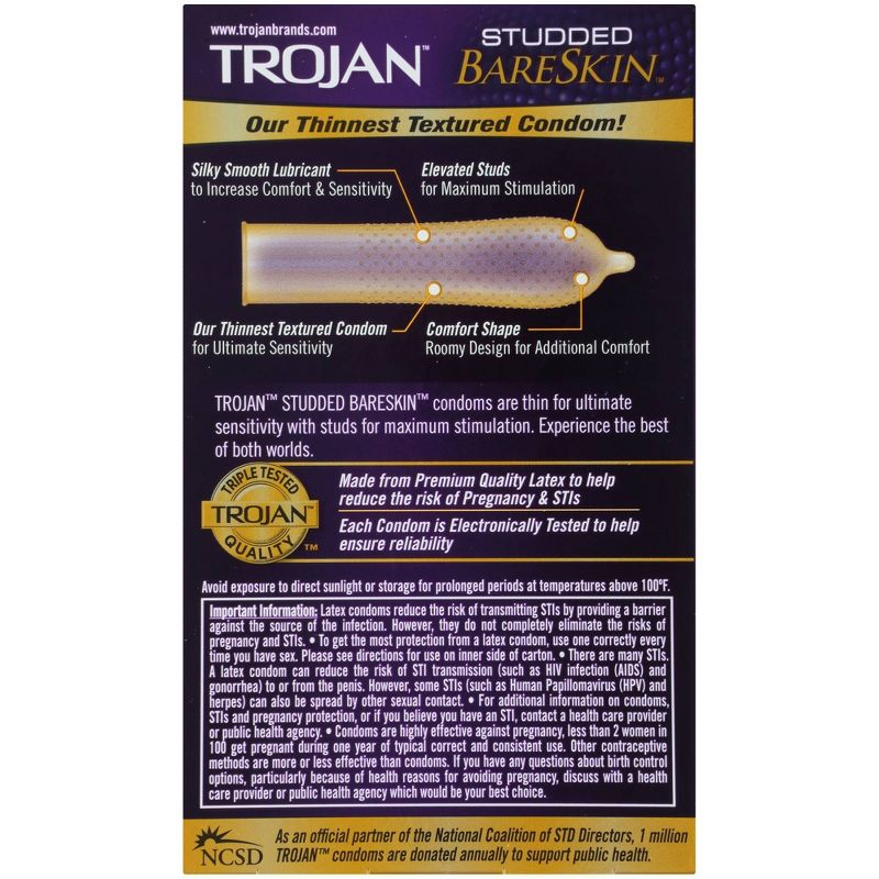 Trojan Studded BareSkin Premium Lube Condoms - 10ct