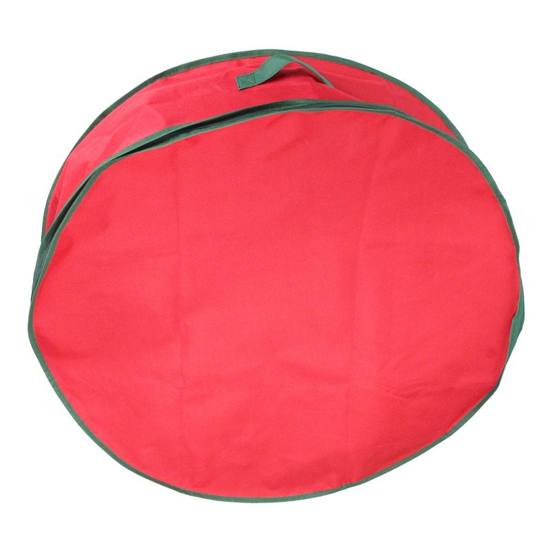 Northlight 36" Red and Green Christmas Wreath Storage Bag