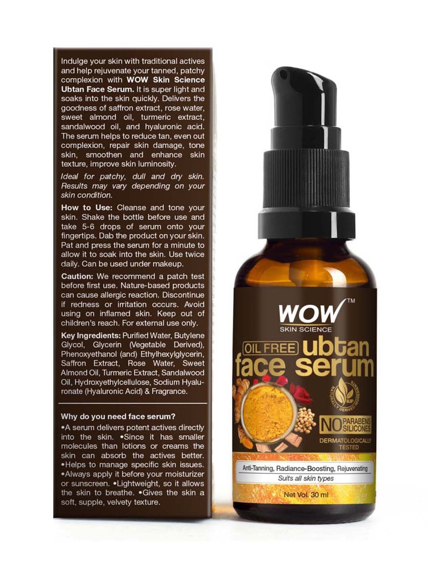 WOW Skin Science Ubtan Face Serum - 30 ml