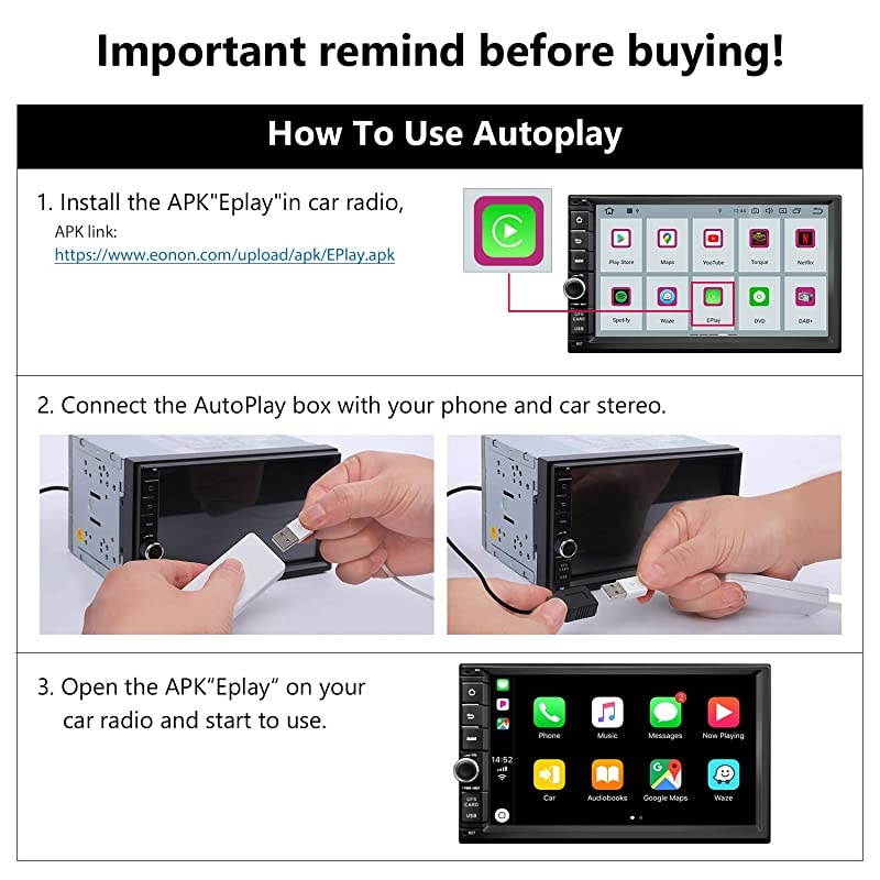 2021 Upgraded A0585 Android Auto and Car Play Autoplay Dongle for  Android10 808190 Car Radio GA93 Car Radio and GA9465GA9480AGA9453GA9463GA9451GA9449 Etc