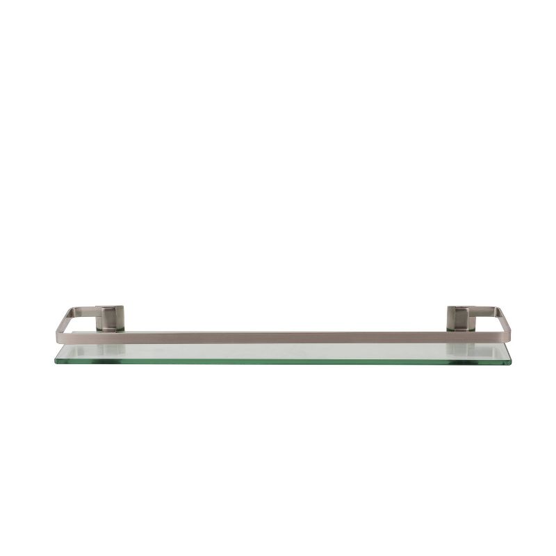 Glass Shelf with Metal Rail Nickel - Neu Home