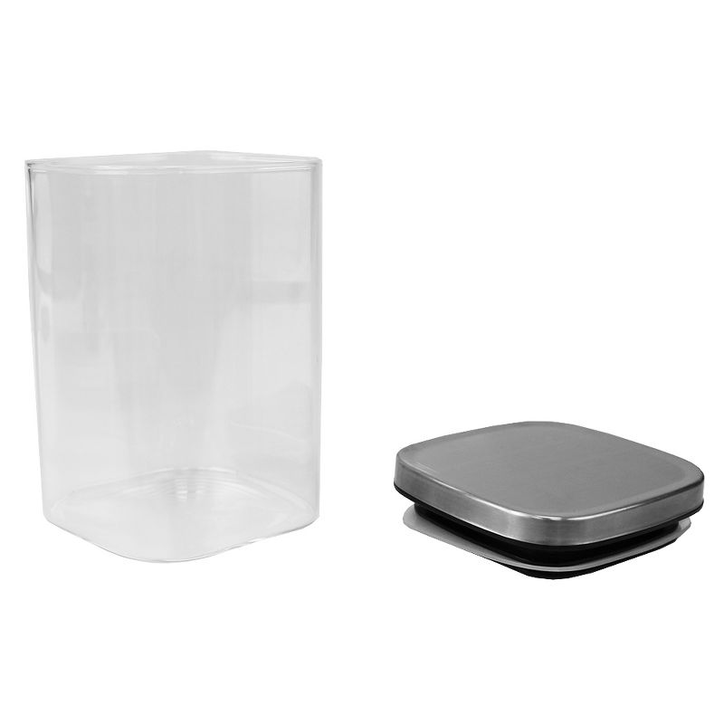 Michael Graves Design Medium 37 Ounce Square Borosilicate Glass Canister with Stainless Steel Top