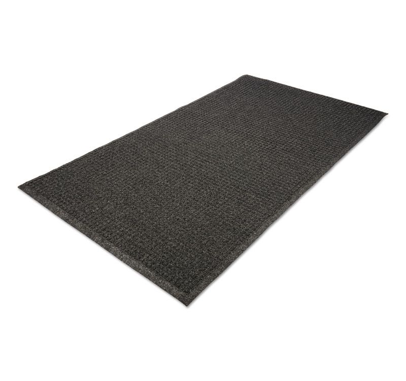 1'4"x2'4" Rectangle Indoor and Outdoor Polyurethane Floor Mat Black - PiccoCasa