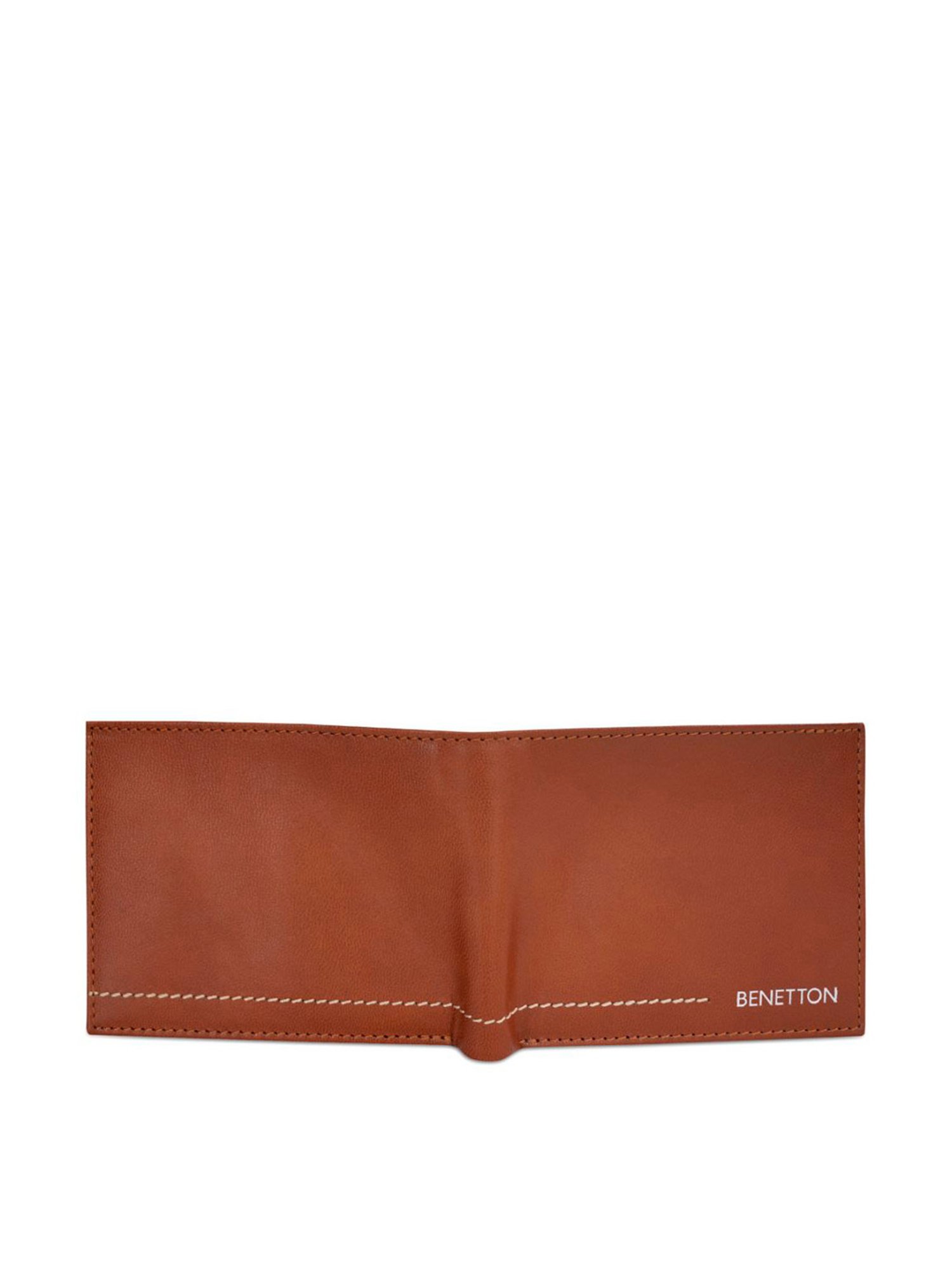 United Colors of Benetton Benito Tan Leather Solid Bi-Fold Wallet