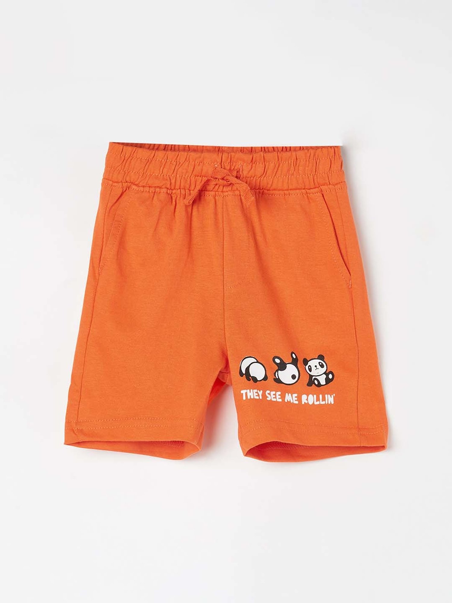 Juniors by Lifestyle Orange Cotton Printed Shorts