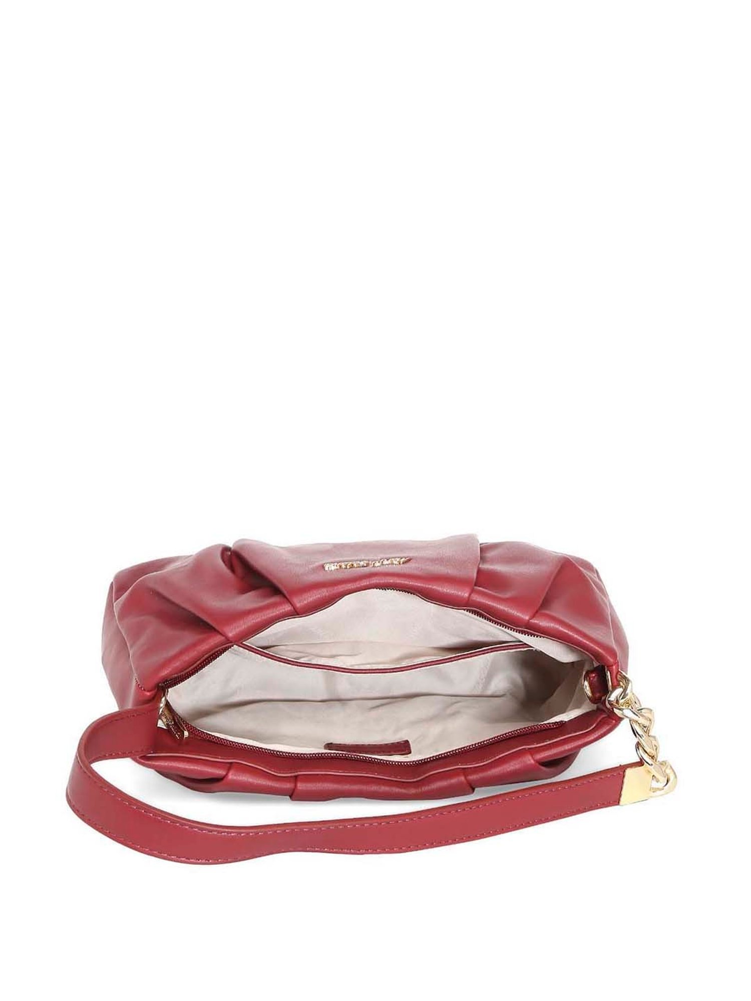 Marina Galanti Red Textured Medium Baguette Bag