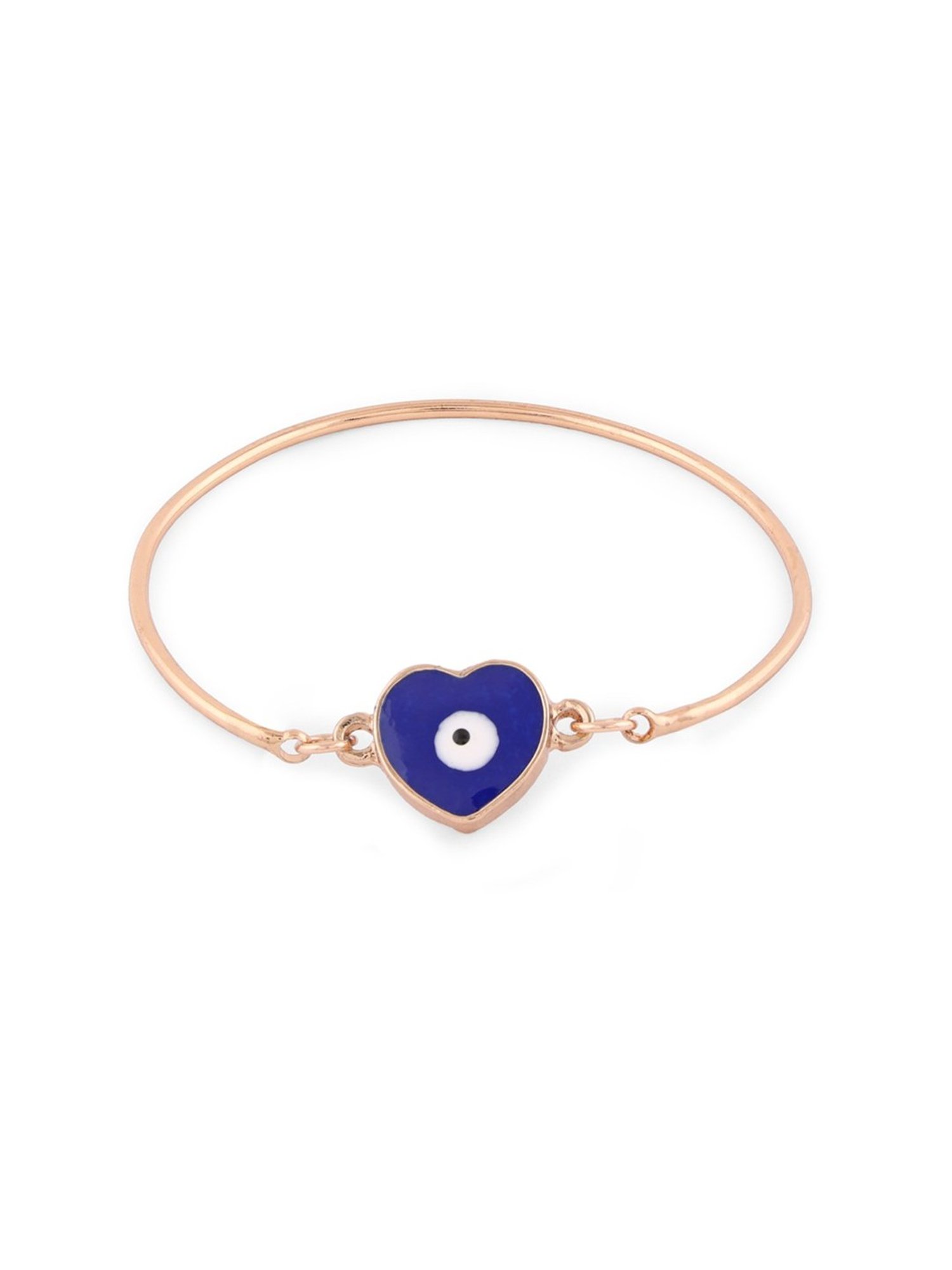 Zaveri Pearls Set of 3 Blue & White Enamel Contemporary Evil Eye Stack Bracelets-ZPFK14634