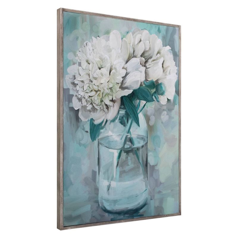 24" x 36" Farmhouse Peonies II by Studio Arts Wrapped Framed Canvas - Fine Art Canvas
