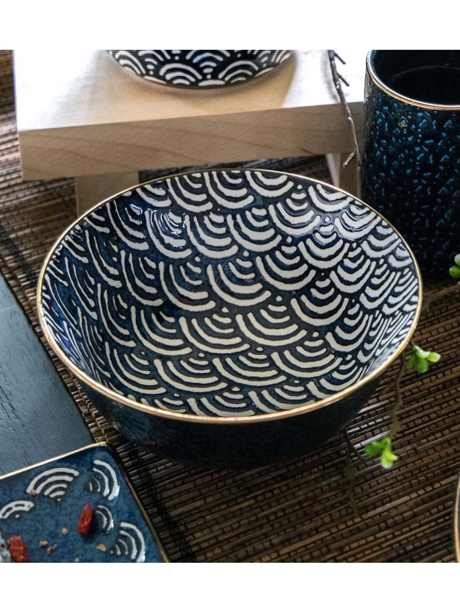 Mikasa Satori Blue Porcelain 16 cm Rice Bowl
