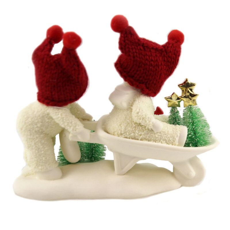 Dept 56 Snowbabies 5.0" Farm Fresh Christmas Trees Wheelbarrow  -  Decorative Figurines