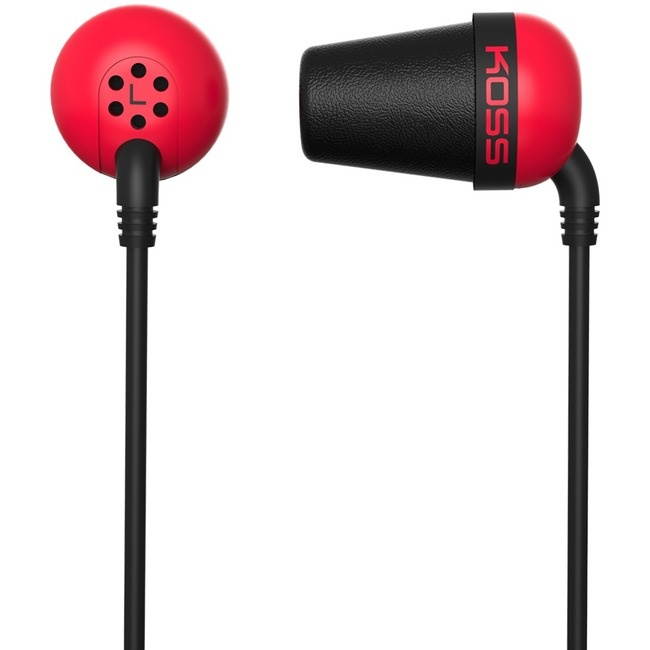 KOSS Red PLUGR Earbud Noise Isolating