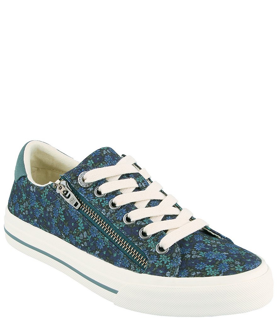 Taos Footwear Z-Soul Floral Canvas Zip Oxford Sneakers