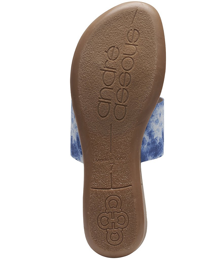 Andre Assous Novalee Tie-Dye Elastic Leather Fringe Thong Sandals