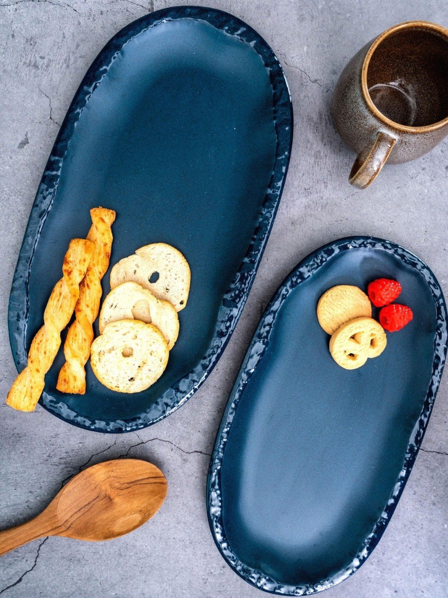 Stehlen Blue Melamine Serving Platter - Set of 2