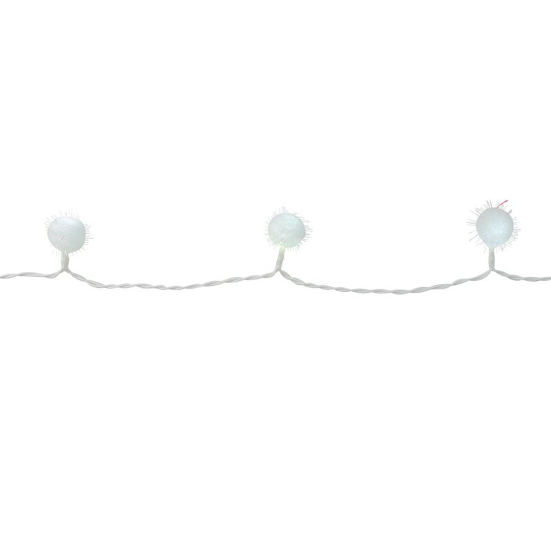 Kaemingk 40ct LED Iridescent Snowball Christmas Lights White - 19.2' White Wire