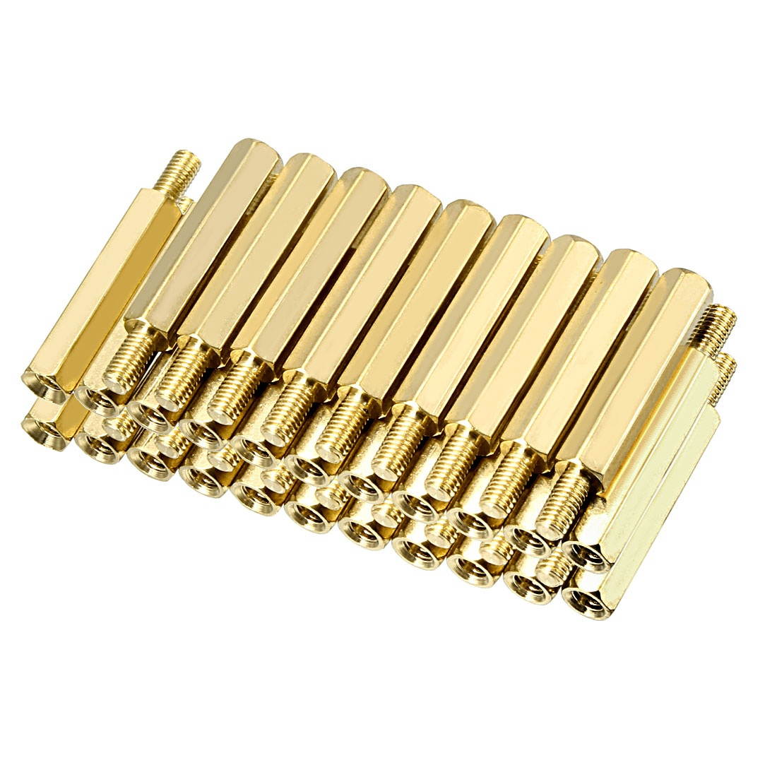 Unique Bargains 40pcs M3 20+6mm Female Male Thread Brass Hex Standoff Spacer Screws PCB Pillar