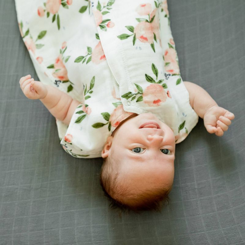 Little Unicorn 2-Way Zipper Muslin Sleep Bag Wearable Blanket - Watercolor Roses S