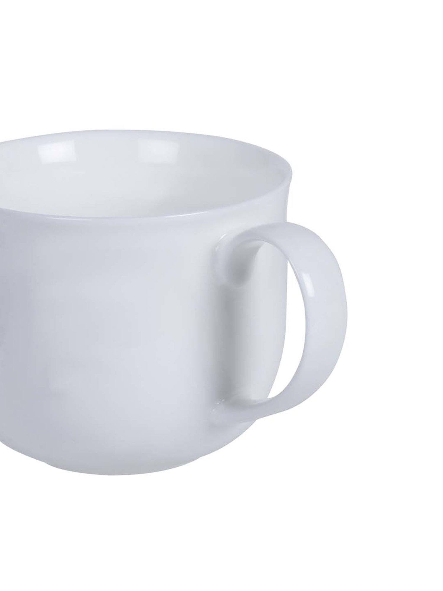 MONNO Cupola White Bone China Coffee Mug (375 ml) -Set of 2
