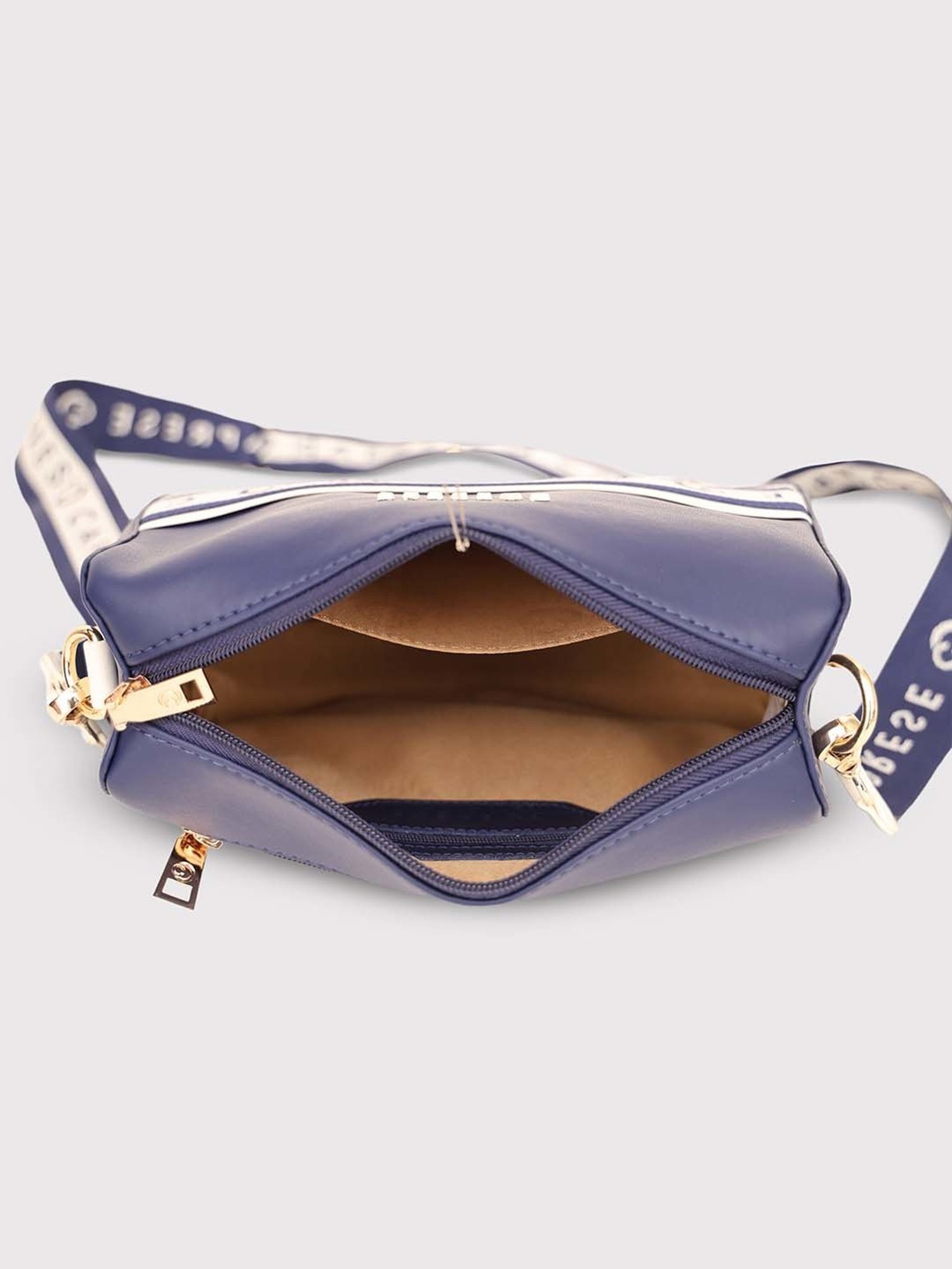 Caprese TRINITY Navy Logo Medium Sling Handbag