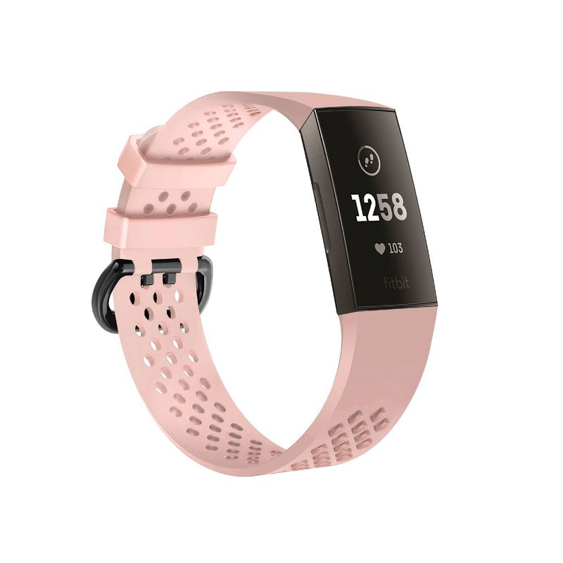 Insten Soft TPU Rubber Replacement Band Compatible with Fitbit Charge 4 & Charge 3, Pink