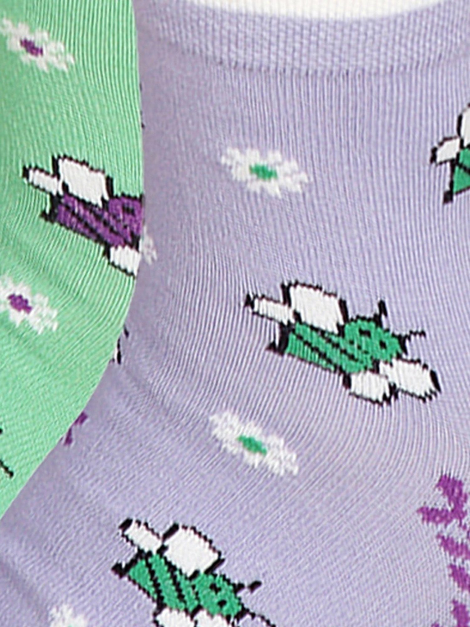 Bodycare Lavender & Green Printed Socks (Pack Of 2)