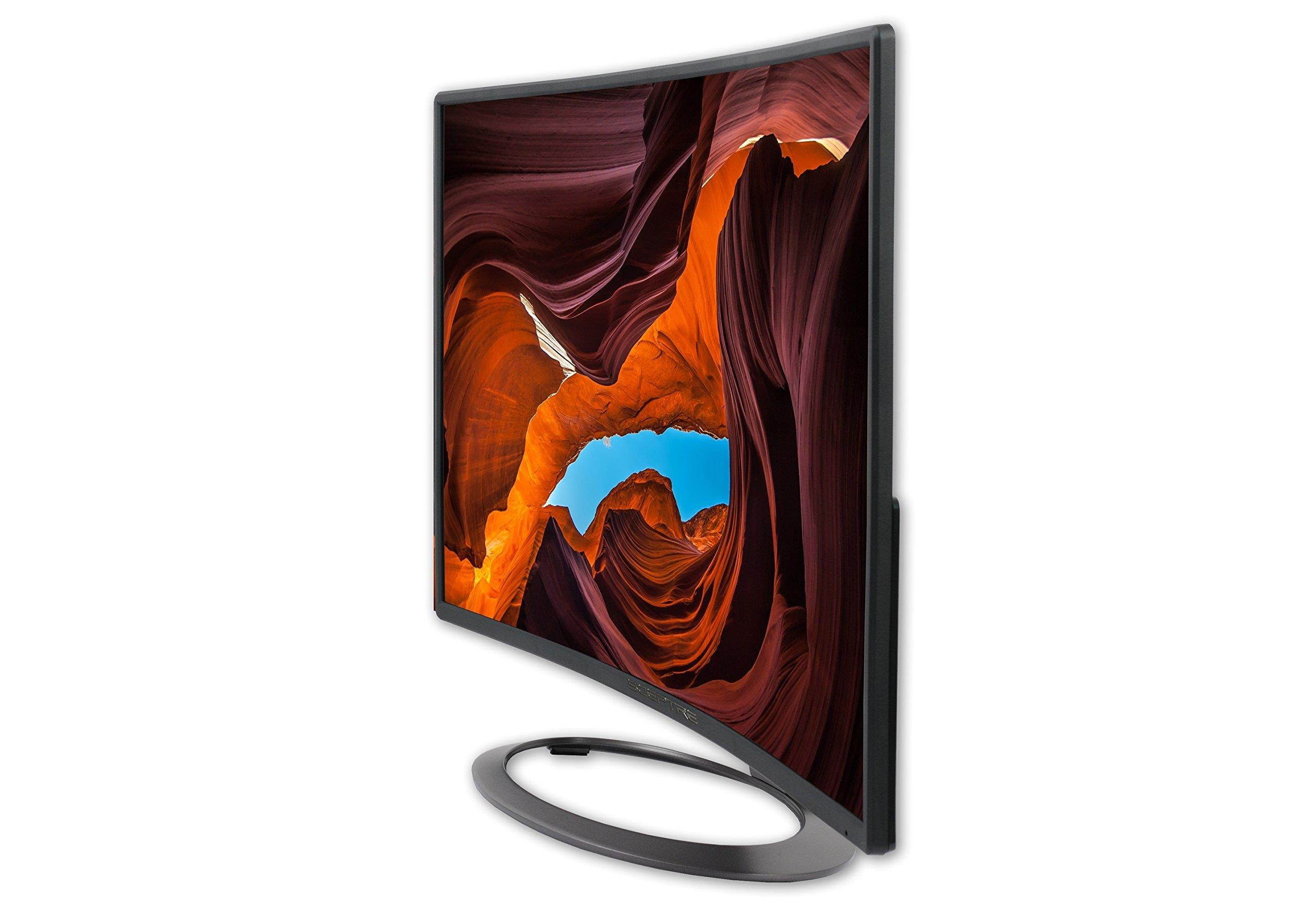 SCEPTRE 27" Curved LED Monitor C278W-1920R Full HD 1080P HDMI DisplayPort VGA Speakers, Ultra Thin Brushed Metallic, 1800R immersive curvature, 2018