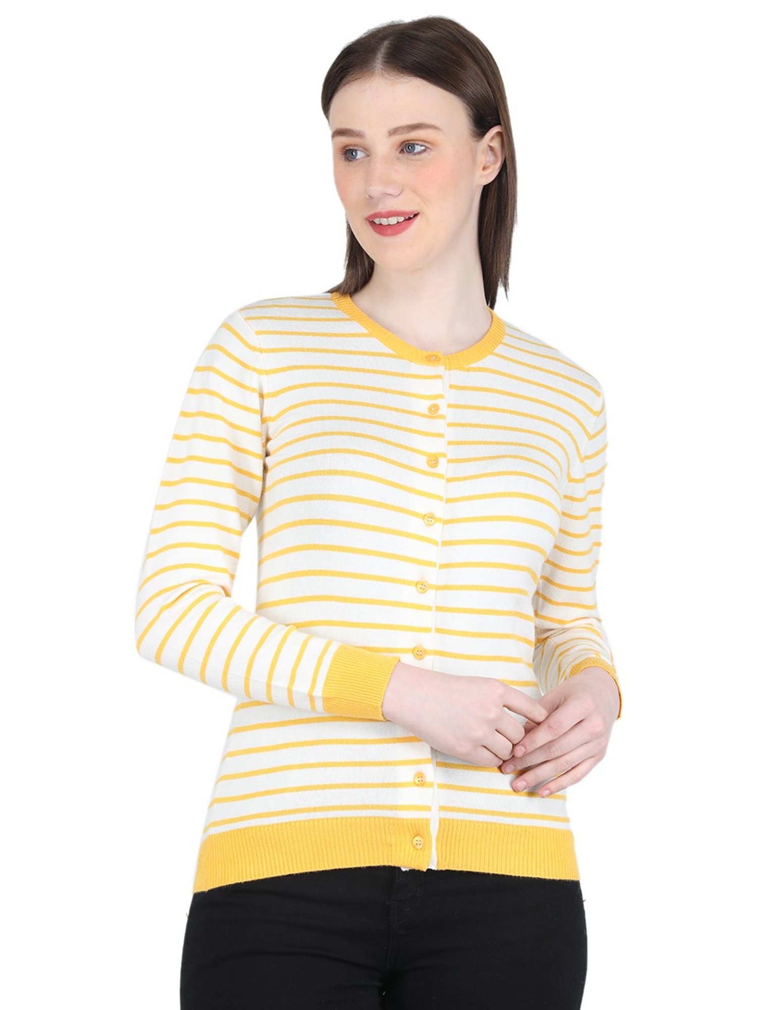Mafadeny Black Striped Shrug